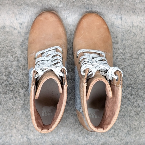 Sorel Joan Of Arctic Wedge III Lexie Ankle Boot Tan Grey Women's 10 - Picture 10 of 14